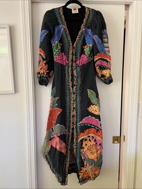 farm rio jardin de reve multicolor halter midi dress | Dresses | Nwt Farm Rio Organic Cotton Size Medium detachable wedding dress